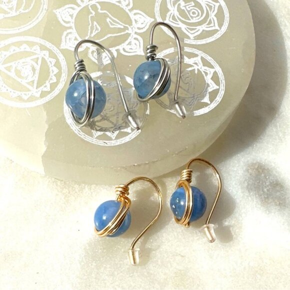 Aquamarine dangle earrings - Picture 1 of 2